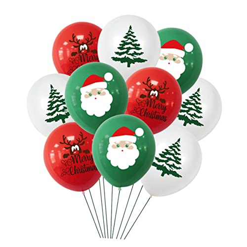 BESTonZON 10st Weihnachtsballons Weihnachtsfeier Requisiten Feiertagsballons Weihnachtsfestbevorzugungsgeschenk Weihnachtliche Hängende Ballonverzierung Weihnachtsparty-dekoration Emulsion von BESTonZON