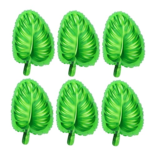 BESTonZON 12 Stück Luftballons aus Aluminiumfolie Ballonpumpe wasserballon Folienballons mit Blättern wand polsterung hawaii party dekoration Hawaii-Ballons Monstera-Ballons Green von BESTonZON