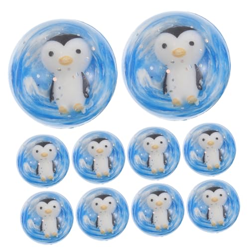 BESTonZON 12 Stück Pinguin Hüpfball Hüpfbälle Für Kandi Perlen Charms Bounce Fishing Medusa Statue Hüpfball Für 5–12 Briefbeschwerer Himmelblauer Butadien Gummi von BESTonZON