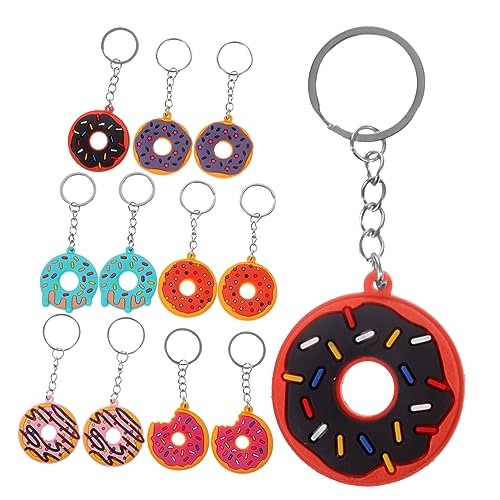 BESTonZON 12St Halter süße Donut-Schlüsselanhänger Neuartiger Schlüsselanhänger Donut-Taschen Donuts hängende Dekoration gut kuschelig cutermesserser Donut-Anhänger zum Aufhängen Charme PVC von BESTonZON