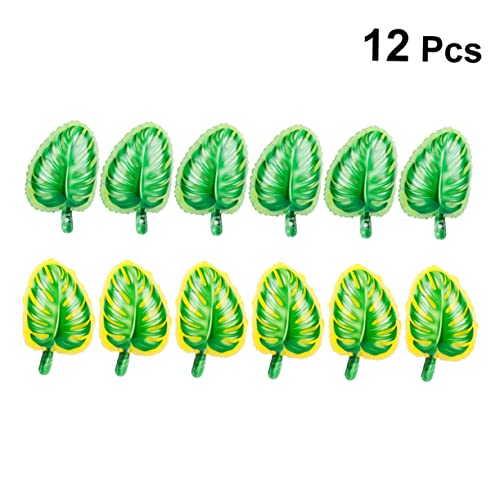 BESTonZON 12St Monstera-Ballons Folienballons mit Blättern Ballonpumpe wasserballon wand polsterung hawaii party dekoration Luftballons aus Aluminiumfolie Luftballons aus Blättern Green von BESTonZON