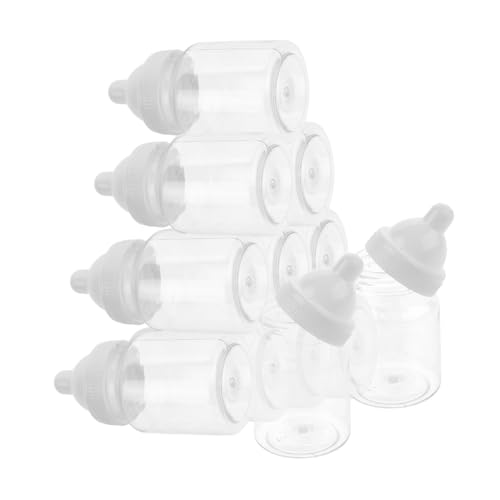 BESTonZON 12er Boxen Süßigkeiten Box Befüllbare Bonbonflasche Mini-flasche Im Feeder-stil Leckerli-boxen Für Babyflaschen Babyflasche, Bonbonglas Mini-babyflasche Plastik Weiß von BESTonZON