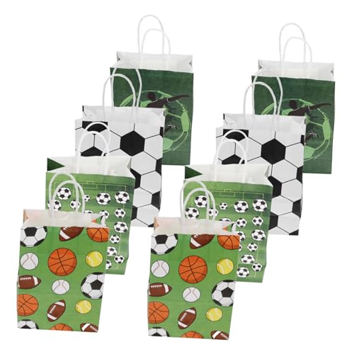 BESTonZON 12st Fußball-geschenktüte Fußball-papiertüte Geschenktüten Für Sportpartys Fußball-goodie-bags Fußballtaschen Süßigkeitentüten Mit Fußballmotiv Geschenkpapier Fußball Kraftpapier von BESTonZON