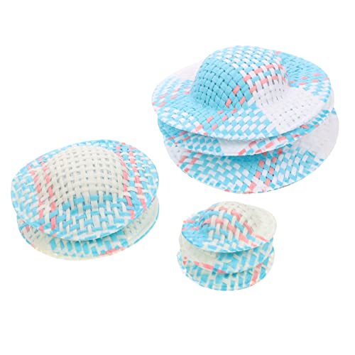 BESTonZON 12st Gestreiftes Hutzubehör Puppenkleidung Mini-Kappe Hexenhut Für Gestreifter Mini-Hut Mini-puppenmütze Mini- Kinderwagen Puppenhüte Miniatur-hexenhut Blue Papier von BESTonZON