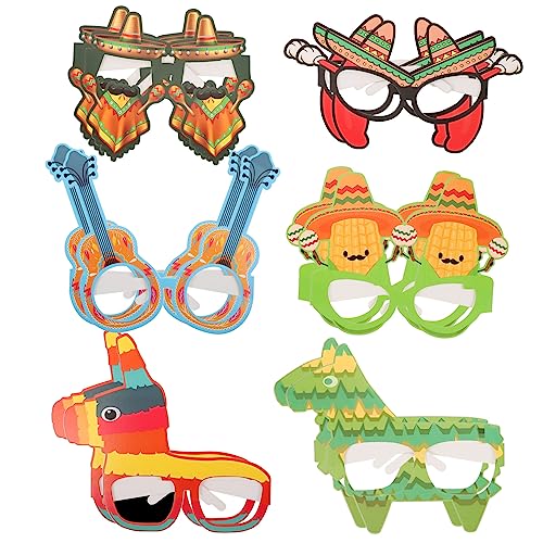 BESTonZON 12st Mexikanische Papierbrille Led-brille Mexikanisches Fiesta-geschirr Rave-accessoires Partybrille Brille Mit Fiesta- Cinco De Mayo Gläser Mexikaner Neonbrille Pinata von BESTonZON