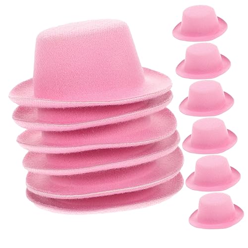 BESTonZON 12st Mini-cowboyhut Cowboyhut Aus Stroh Quastenhut Cowboyhüte Puppenhüte Babymütze Miniatur Kappe Cowboyhuthalter Für LKW Schwarzer Cowgirlhut Cowgirl-Hut Für Stoff Rosa von BESTonZON