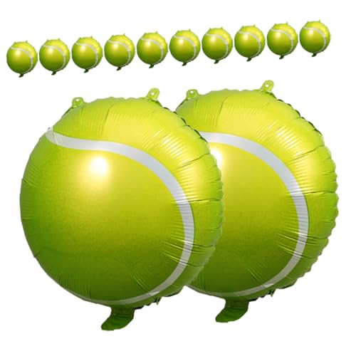 BESTonZON 12st Tennisballon Ballon Zur Abschlussfeier 2024 Luftballons Mit Sportmotiven Jumbo -dusche-ballon Geburtstag Luftballons Tennisball-partydekorationen Green Aluminiumfolie von BESTonZON