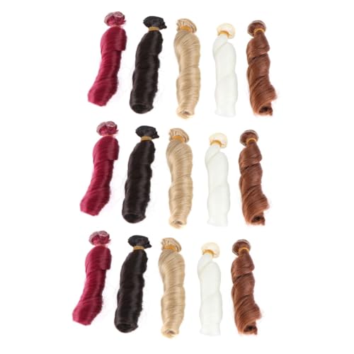 BESTonZON 15 STK langes lockiges Haar für Puppe doll Accessories BJD Puppenperücke Puppe herstellung von perücken Puppenzubehör selber Machen Perücke Dekoration DIY Puppenperücke von BESTonZON