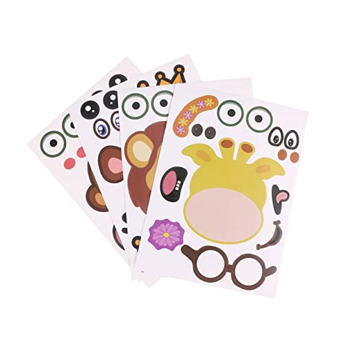 BESTonZON 16St Aufkleber für Kinder Geburtstags-Bastelaufkleber passende Gesichtsaufkleber Scrapbooking Sticker Scrapbook Stickers Aufkleber Kinder Cartoon-Aufkleber Tieraufkleber von BESTonZON