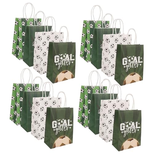 BESTonZON 16St Geschenktüte mit Fußballmotiv Taschen für Fußballpartys Fußball-Partytaschen Fußball Geschenktüte Sportparty Geschenktasche Blumenstraußbeutel Partytüten, Sportpartygeschenk von BESTonZON