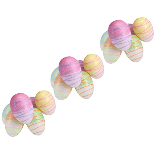 BESTonZON 18 Stk Ostereier Osterdekorationen Osterschmuck Osterparty Tischdeko zu Ostern easter eggs happy easter Ostern Eier filzeier ostern Partybevorzugungsei buntes Osterei Plastik von BESTonZON