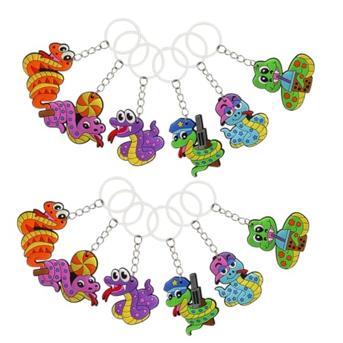 BESTonZON 18 Stücke Cartoon Schlange Schlüsselanhänger Jungen und Mädchen Party Tasche Füllstoffe Unisex Mini Schlange Charms von BESTonZON