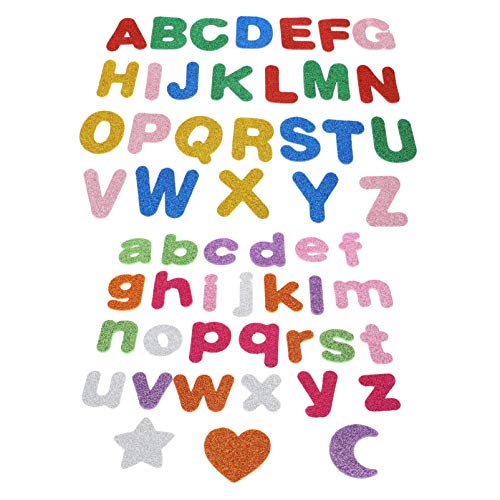 BESTonZON 2 Kleinbuchstaben-Aufkleber lustige DIY Aufkleber DIY-Aufkleber Buchstaben Aufkleber Buchstaben Sticker Decor Buchstabenaufkleber Aufkleber dekorieren Eva-Glitterpulver Colorful von BESTonZON