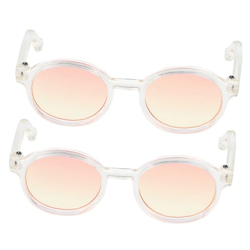 BESTonZON 2 Paar Puppe Mini-Brille über Brille polarisierte ästhetische Sonnenbrillen Damen Puppengläser zur Dekoration stilvolle Brillenrequisiten Plastik von BESTonZON