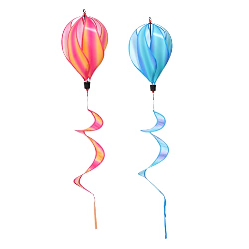 BESTonZON 2 Stk Heißluft Ballon Windst Reifen Große Windspiele Weihnachtswindsocken Heiße Luft Exquisite Hängende Ballons Regenbogenspirale Regenbogen-windsack Windspirale Spiralwind Stoff von BESTonZON