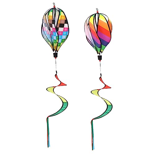 BESTonZON 2 Stk Heißluft ballon Windst reifen Dekorative Windsäcke für den Rasen Windspirale Spiralwindmobil partyknaller kinder sommerdeko schöne winddreher dekorative Windspiele Stoff von BESTonZON