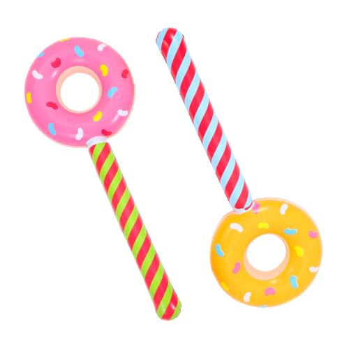 BESTonZON 2 Stück Aufblasbares Donut Spielzeug Donut Ballons Zum Geburtstag Aufblasbarer Donut Ballon Partyzubehör Cartoon Donut Aufblasbare Ballons Partyzubehör Neuartiger Ballon Aus von BESTonZON