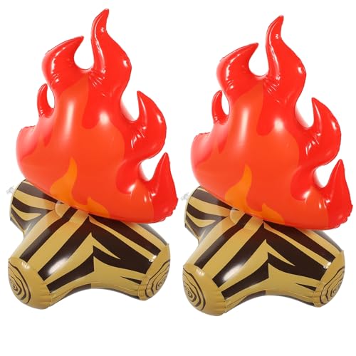 BESTonZON 2 Stück Lagerfeuer Modell Flamme Lagerfeuer Schmücken Weihnachten Aufblasbare Dekorationen Pvc von BESTonZON