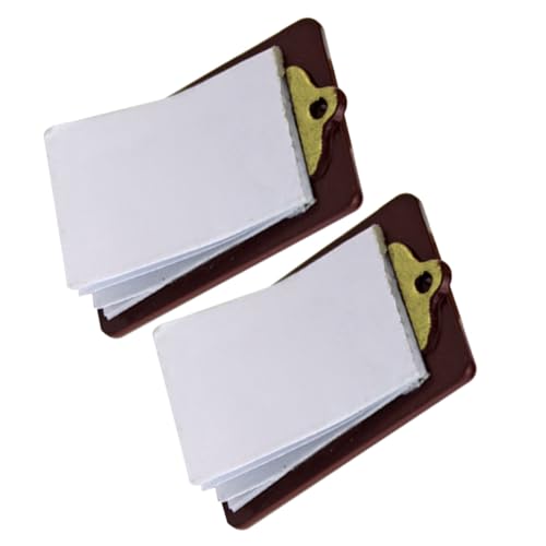 BESTonZON 2 Stück Mini Tablet Mini Klemmbrett Modelle Papier Klemmbrett Modell Dekorative Schreibtafel Schmücken Mini Dekor Mini Versorgung Mini Schreibtafel Dekor von BESTonZON