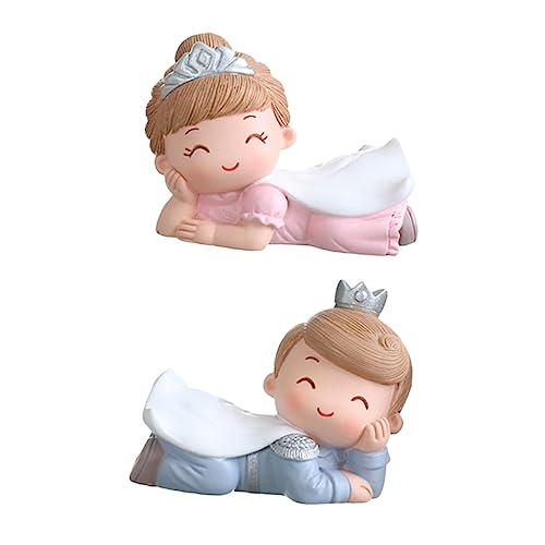 BESTonZON Cartoon Kuchen Harz Figurine Set 2 Stücke Mini Zeichen für Hochzeit Kuchen Verzierungen von BESTonZON