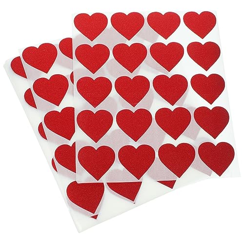 BESTonZON 20 Blätter Valentinstag-Liebesaufkleber scrapbbok Scrapbooking Sticker Einzigartige Geschenkverpackung stickerbögen abdichtende Aufkleber glitzernde Herzaufkleber Papier rot von BESTonZON