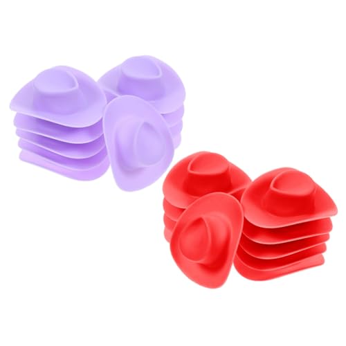 BESTonZON 20 STK kleine Plastikhüte Minihüte für Frauen Miniatur-Bauhut Miniclips kleine Hüte für Puppen Miniaturen Puppenhut Puppenzubehör Hut Cowboyhut-Party Puppen winzige Hüte Mini-Hüte von BESTonZON