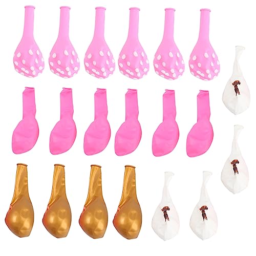 BESTonZON 20 Stück 12 Partyballons Pinker Husky-Ballon Tiergedruckte Luftballons Heliumballons für Haustiere Latexballons bedruckter Latexballon von BESTonZON