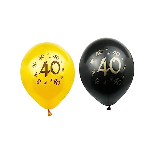 BESTonZON 20 Stück 40 Nummer 40 Ballons Zahlenballon Alles Zum Geburtstag Luftballons Geburtstagsdekoration Luftballons Zum 40. Geburtstag 40 Ballonzahlen Schwarzgoldene Luftballons von BESTonZON