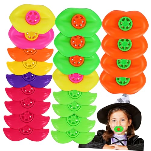 BESTonZON 20 Stück Lustige Pfeifen Bart Lippen Pfeifen Spielzeug Partygeschenke Pfeifenspielzeug Halloween Pfeifenspielzeug Partypfeifen Kinderschnurrbart Lippenpfeife von BESTonZON