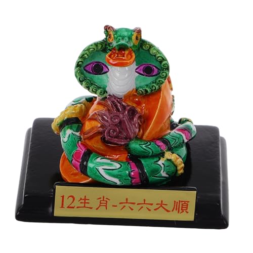 BESTonZON 2025 Jahr Der Schlange Bemalte Ornamente Mondneujahr-schlangenornament Chinesische Schlangenstatue Desktop-Modell Chinesisches Sternzeichen Schlange Tierornamente Drachen Harz von BESTonZON