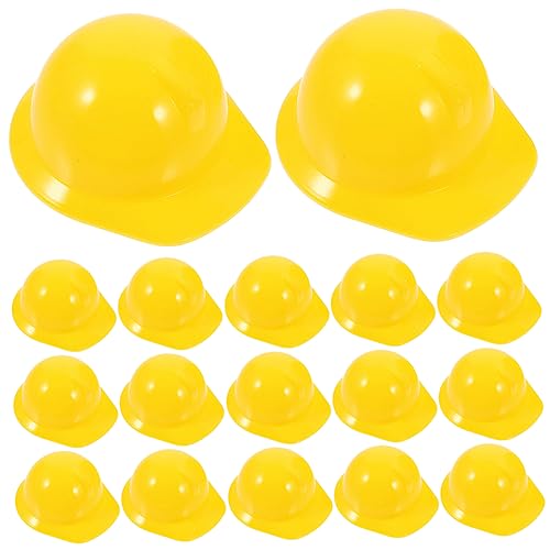 BESTonZON 20St Haustier Hut Vogelhelm für Haustiere Puppenhüte Auto Mini-Safe-Hut Feuerwehrhut halllowen plastikenten baustellenhelm Security Cap Mini-Puppenhelme Flaschendeckel Yellow von BESTonZON