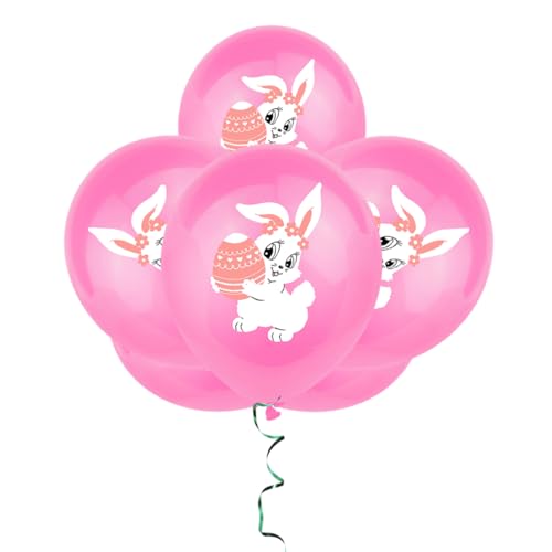 BESTonZON 20St Kaninchen-Latexballon Neon Konfetti Blase Aufblasgerät attraction wand polsterung Ostern Fest Luftballons Hasenballons exquisite -Latexballons Emulsion Rosa von BESTonZON