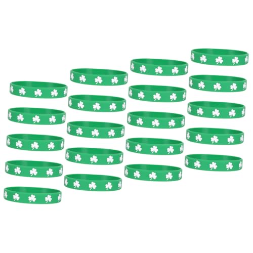 BESTonZON 20 Stück St. Patrick's Day Armbänder Kleeblatt Silikonarmband St. Patricks Silikonarmband St. Patricks Day Es Party Favor Irish Festival Zubehör von BESTonZON