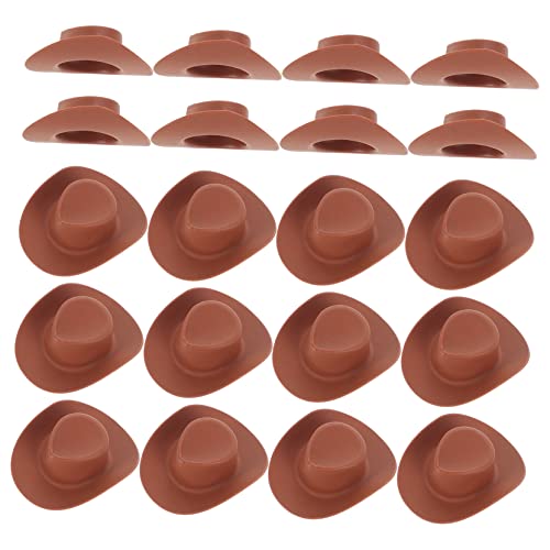 BESTonZON 20St Mini-Cowboyhut weißer Cowgirlhut Miniaturhut Puppenhut Mädchenspielzeug Spielzeug für Kinder kinderspielzeug Kid Toys weißer Cowboyhut Hüte Kleiner Hut Puppenmütze aus Plastik von BESTonZON