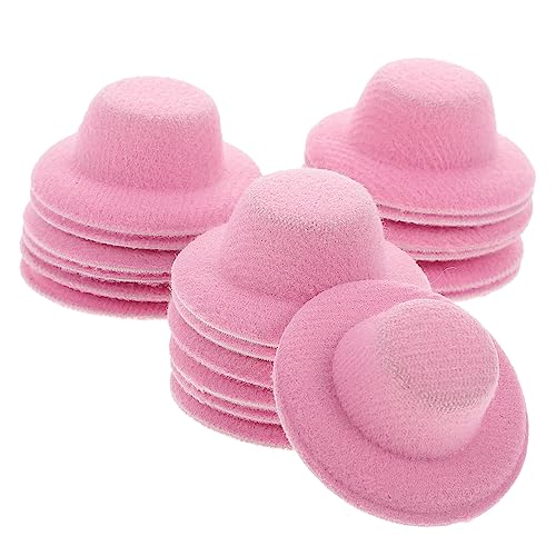 BESTonZON 20St Mini-Hut Cowgirl-Hut-Miniatur Mini-Fiesta-Sombrero-Hut So tun, als ob Sie Puppenhausdekor würden für kinderspielzeug Miniaturhut Puppenhüte Stoff Rosa von BESTonZON