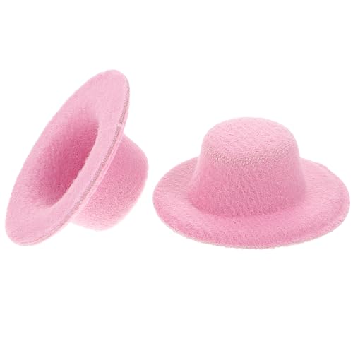 BESTonZON 20st Mini-Hut Puppe Partyhut Mini-puppenmütze Mini-Fiesta-Sombrero-Hut Cowgirl-Hut-Miniatur Miniatur-puppenhut So Tun, Als Ob Sie Puppenhausdekor Würden Rosa Stoff von BESTonZON