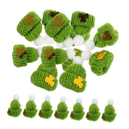 BESTonZON 20st Mini-Kappe Patricks Day Dekorationen Mini-puppenhüte Hutschmuck Saint Patrick Mini-Ornamente Strickmütze Accessoires Zur Herstellung Von Kopfschmuck Zubehör Für Minihüte Garn von BESTonZON