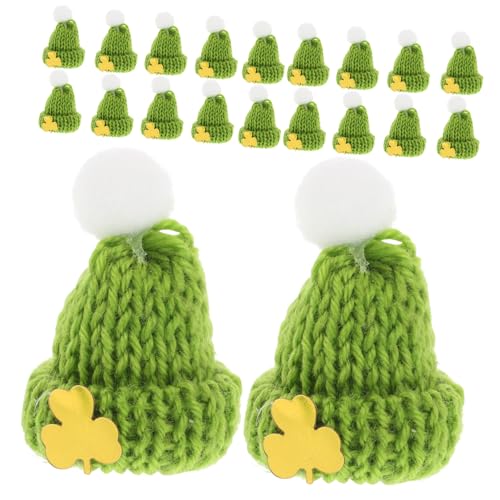 BESTonZON 20st Mini-entenhut Puppenhüte Irische Hüte Haustierhüte Miniaturhüte Mini-hüte Kleine Hüte Kleine Zylinder Grüne Hüte Kleine Gelbe Entenhüte Kleiner Zylinder Mini-Hut Garn Green von BESTonZON