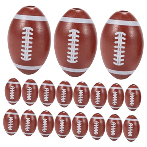 BESTonZON 20st Schmuckherstellung Aus Perlen Aufblasbare Fußbälle Fußball-charms Fußball Für Jungen Kugelperlen Fußballperlen Aufblasbares Fußballfeld Aufblasbarer Ball Muhe Brown von BESTonZON