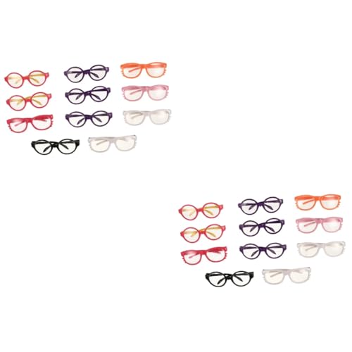 BESTonZON 22 STK Puppenbrille Puppe Brillen Spielzeug Cosplay-Brille Mini-Spielzeug Minipuppen-Kostümbrille Kinder Puppen kinderpuppe Puppe Verkleidet Brille Puppengläser Dekore Plastik von BESTonZON