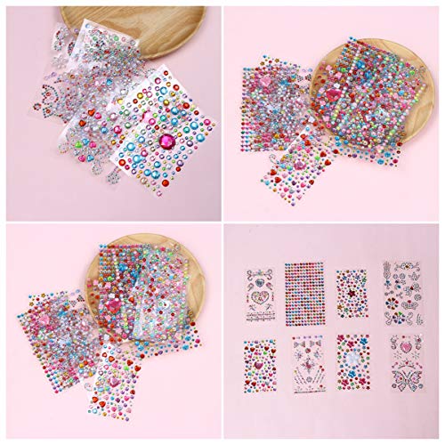 BESTonZON 24 Blätter Telefon-Strass-Aufkleber Girl Diamond Sticker The Children Kinder Bling-Aufkleber Gesicht Aufkleber Nagelkunstaufkleber DIY-Aufkleber Telefonperlenaufkleber von BESTonZON