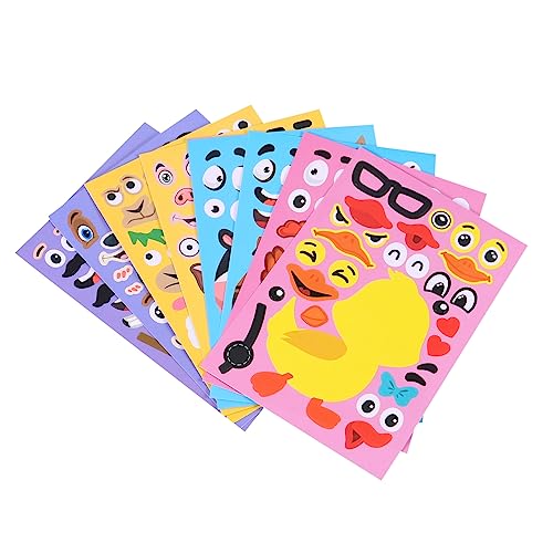 BESTonZON 24St Tier- -Aufkleber kinderstickerset Sticker Set stickerset Aufkleber Tiergesichts-Emotionsaufkleber Machen Sie einen Gesichtsaufkleber Colorful von BESTonZON