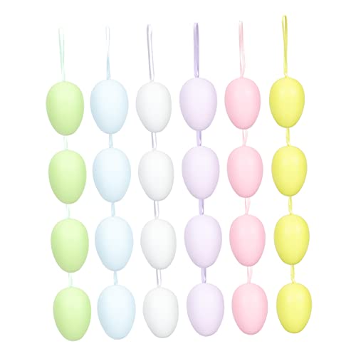 BESTonZON 24St osterei hängen easter egg decoration handbemalte ostereier DIY Ostereier Dekoration Ostereier Anhänger Eierfarbe Ei Dekoration Eier hängende Anhänger Osterdekorationen Plastik von BESTonZON