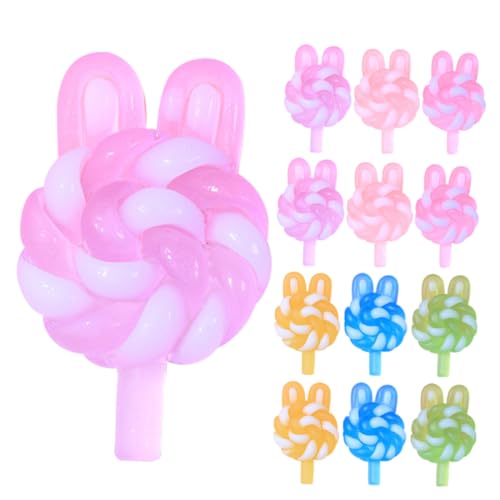 BESTonZON 24st Simulation Lutscher Lollipop-anhänger-Charms DIY-anhänger Herstellen Charms Für Heimwerker Schlüsselanhänger Selber Machen Handyhülle Mit Lollipop-anhänger DIY Charme Plastik von BESTonZON