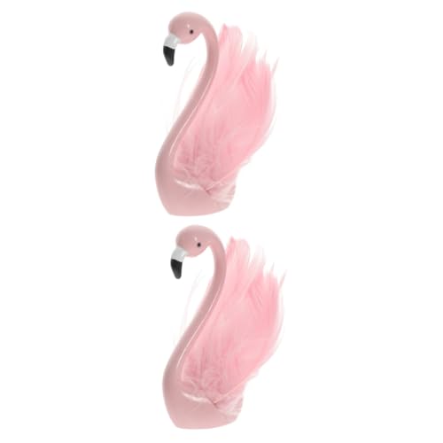 BESTonZON 2St Flamingo-Ornamente Flamingo-Vase Laternen Flamingo-Kuchendekorationen Flamingo-Kuchenaufsatz Flamingo Gartenverzierung Figur Flamingo-Stütze Desktop-Flamingo-Ornament Harz Rosa von BESTonZON