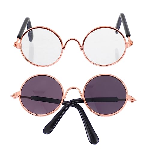 BESTonZON 2St Mini-Brille Mini-Spielzeug Katze Kostüm Sonnenbrille Mikrospielzeug kindersonnenbrille Kinder Sonnenbrille winzige Sonnenbrille Zubehör zum Ankleiden von Puppen Kunststoff von BESTonZON