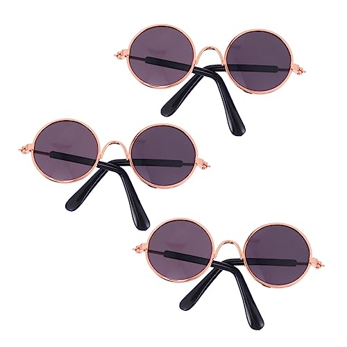 BESTonZON 2St Mini-Brille tierkostüme Puppen Kleidung Puppenkleidung kucheltier katzenbrille Miniaturen Auto Sitz Haustier Sonnenbrille Mini-Puppen-Sonnenbrille Kunststoff Black von BESTonZON