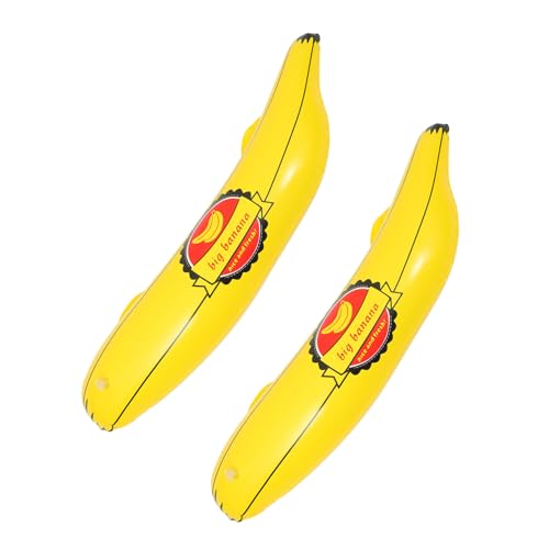 BESTonZON 2St aufblasbare banane Aufblasbare Schwimmbecken Party-Bananen-Requisiten-Spielzeug bürodeko pummeluff kuscheltier Party-Plastik-Bananenstütze PVC aufblasbares Bananenspielzeug von BESTonZON