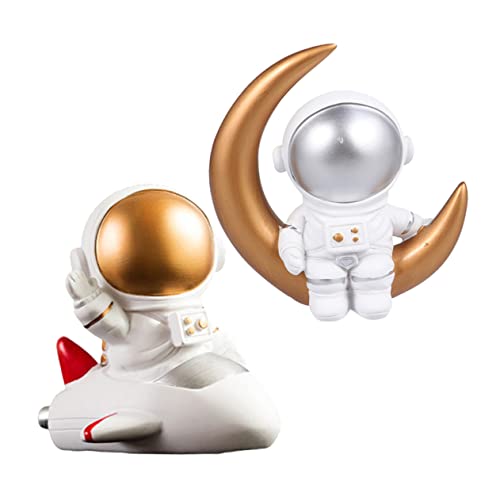 BESTonZON 2st Astronauten-ornamente Kuchendekoration Astronauten-partytisch Party Kuchen Tischdekoration Astronautenfiguren Kuchenparty-ornamente Hochzeitstorte-dekor Raumfiguren Harz von BESTonZON