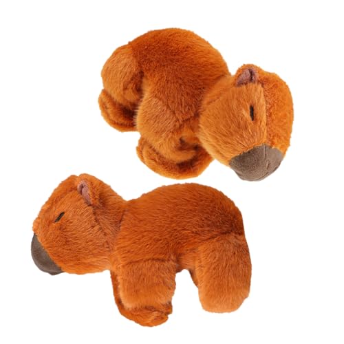 BESTonZON 2st Capybara-puppe Capybara Party Dekorationen Gefüllte Capybara Plüschspielzeug Capybara Plüsch-capybara-schlagarmband Süße Capybara Weich Light Brown Pp Baumwolle von BESTonZON